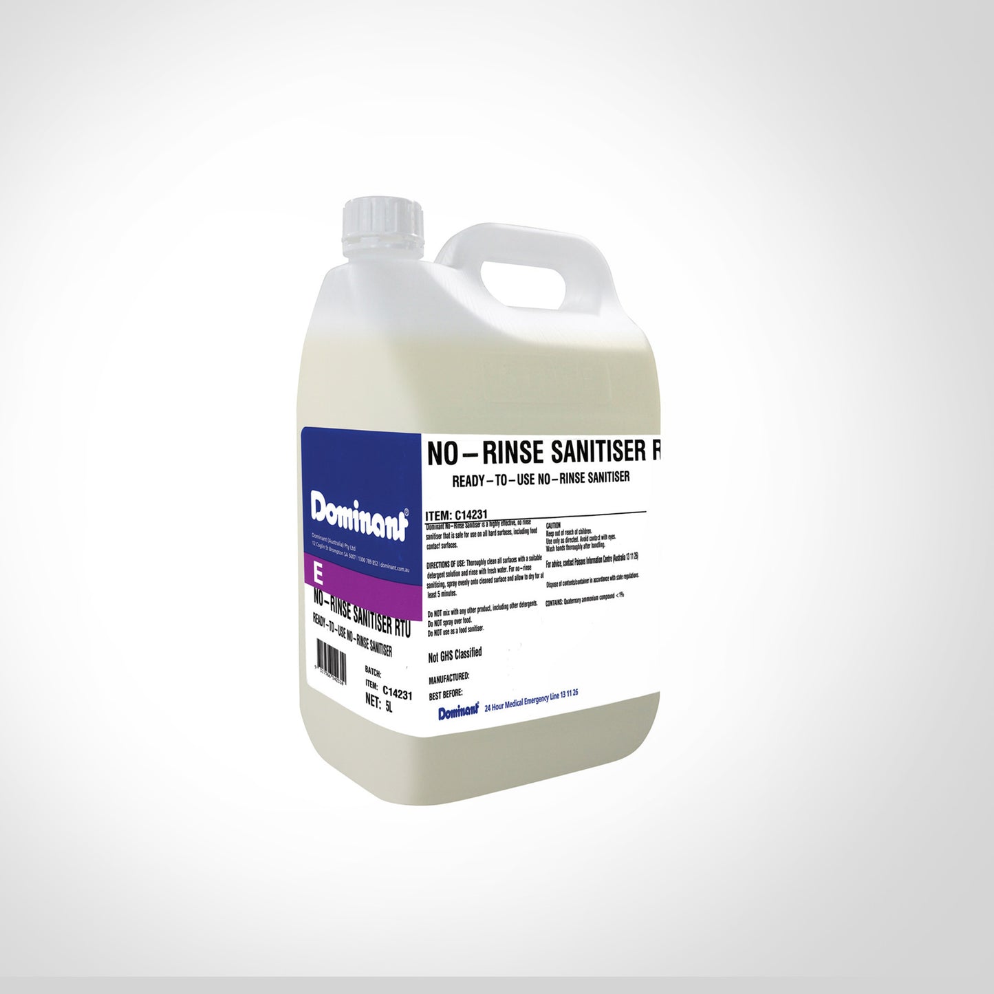 Dominant No-Rinse Sanitiser RTU 5L