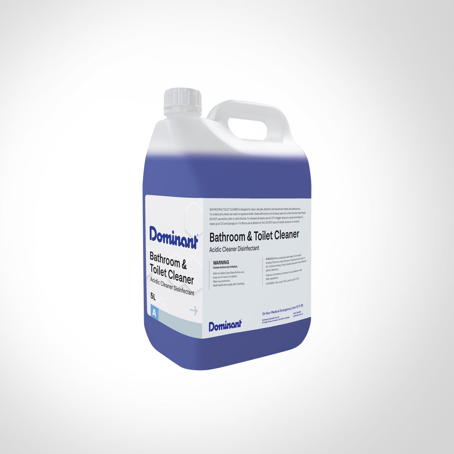 Dominant Bathroom & Toilet Cleaner Acidic Cleaner Disinfectant 5L